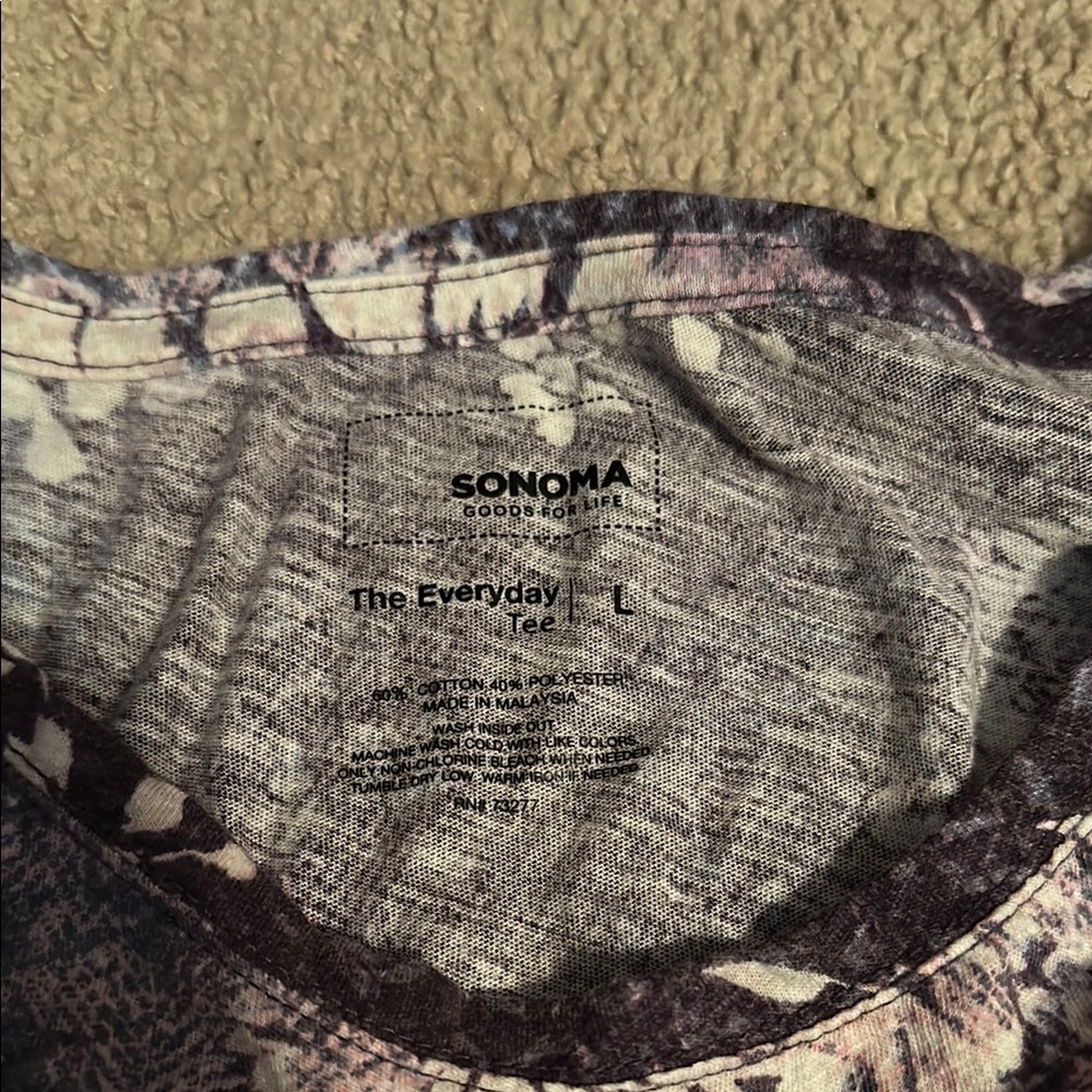 Sonoma Purple Floral Long Sleeve Tee - Picture 2 of 3